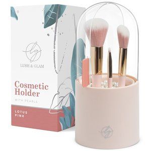 Lush and Glam Makeup Brush Holders, Bell Jar Covered Makeup Brush Holder